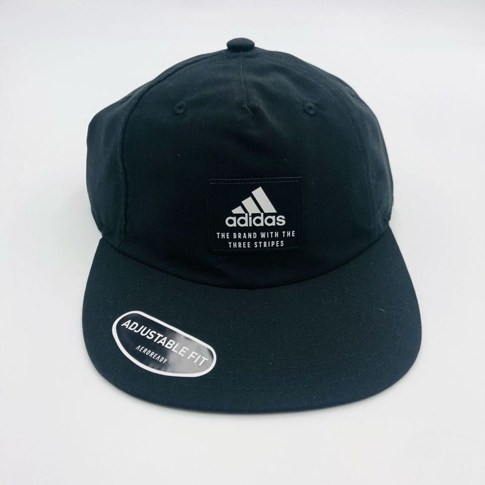 Adidas AEROREADY Adjustable Hat Black Fairway Collection Baseball Cap Logo Patch